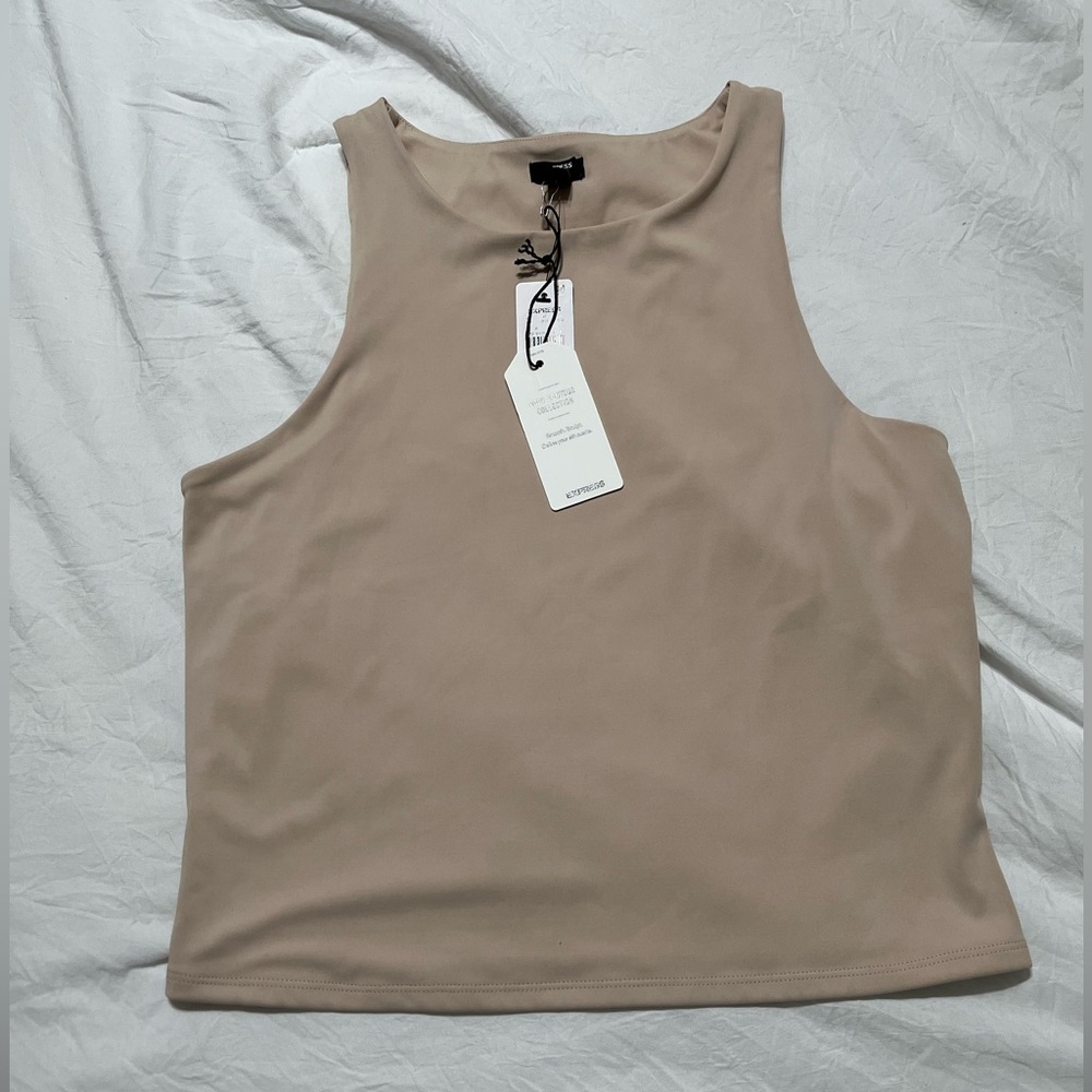 EXPRESS body contour Tan Sleeveless Top L